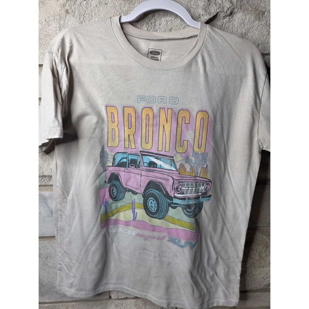 Ford Bronco Graphic T-Shirt Beige Pink SUV Retro Desert Mens Large L SUV SUV SUV